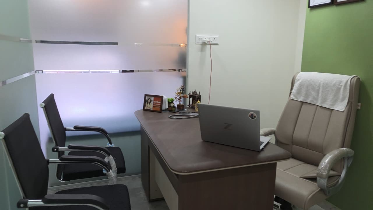 Consultation room at Dr. Surabhi's Gynocare Clinic, Bhugaon